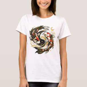 Yin Yang Koi Fish Japanese Aesthetic T-Shirt