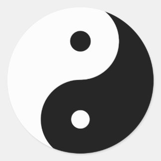 Yin Yang large Classic Round Sticker