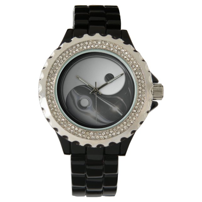 Yin Yang - Liquid Black (Customisable) Watch (Front)