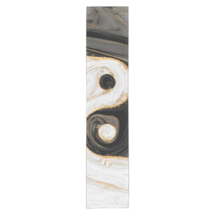 Yin Yang Liquid Marble Short Table Runner