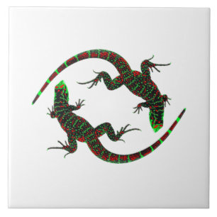 Yin Yang Lizards Ceramic Tile
