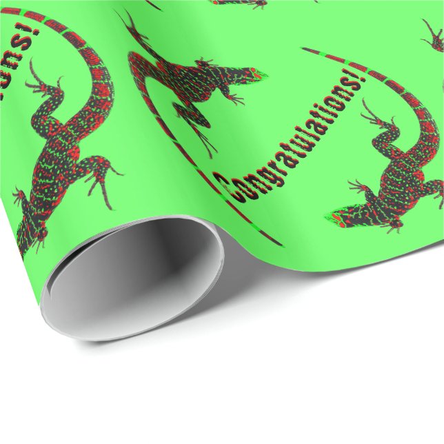Yin Yang Lizards Congratulations Wrapping Paper (Roll Corner)