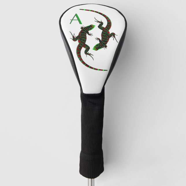 Yin Yang Lizards Initial Golf Head Cover (Front)