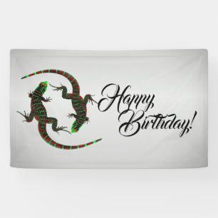 Yin Yang Lizards Silver Banner