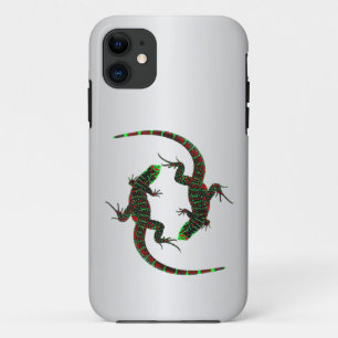 Yin Yang Lizards Silver iPhone 11 Case