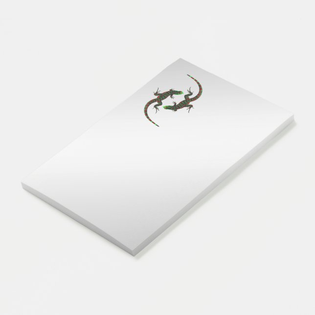Yin Yang Lizards Silver Post-it Notes (Angled)