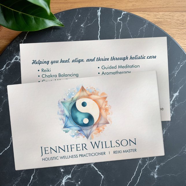 Yin Yang Lotus Flower Business Card (Creator Uploaded)