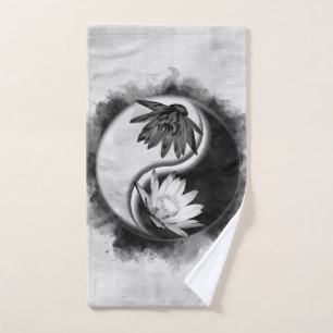 Yin Yang - Lotus flowers Bath Towel Set