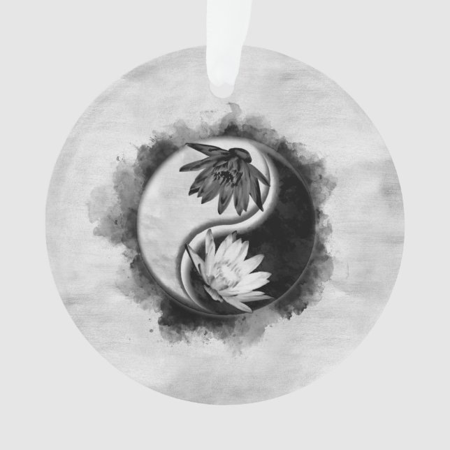 Yin Yang - Lotus flowers Ornament (Front)