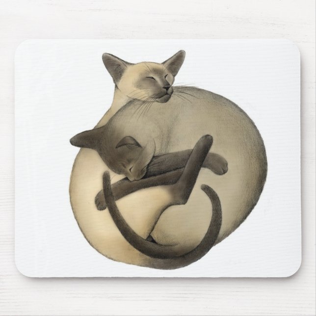 Yin Yang Love Cats Mousepad (Front)