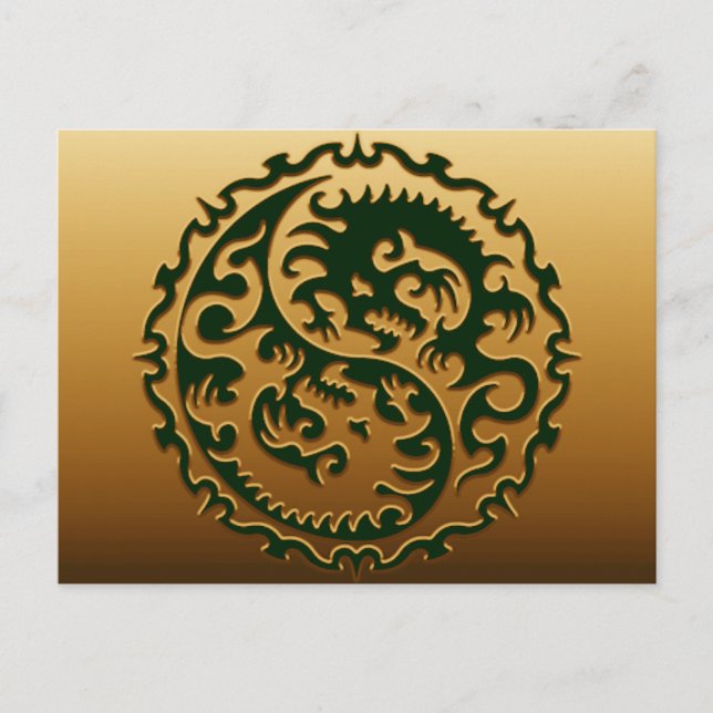 Yin Yang Magical Dragons 3 Postcard (Front)