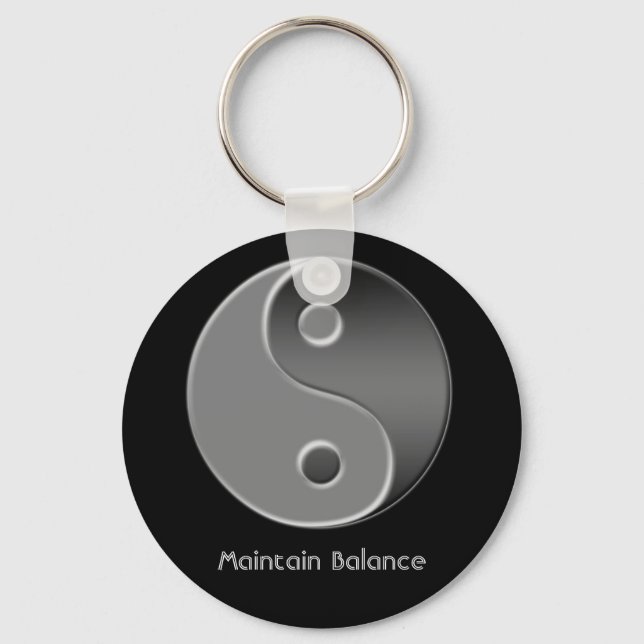 yin-yang, Maintain Balance Key Ring (Front)