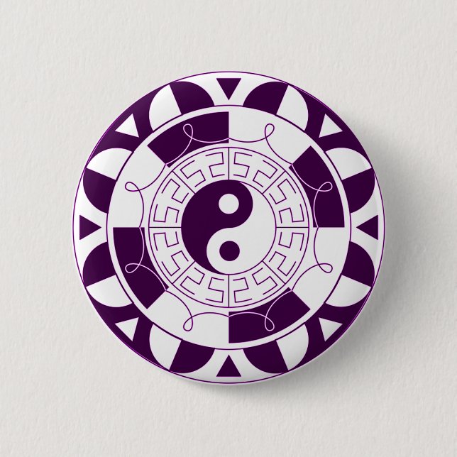 Yin Yang Mandala 6 Cm Round Badge (Front)