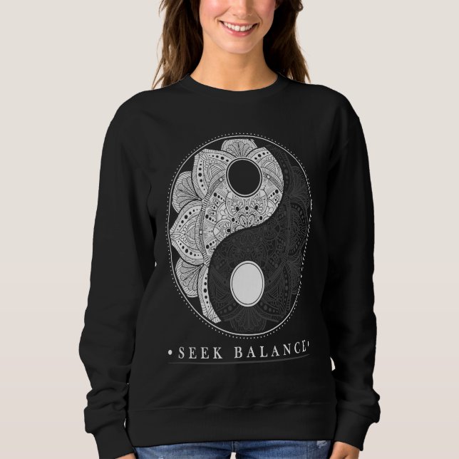 Yin Yang Mandala Native American Shamanic Sweatshirt (Front)
