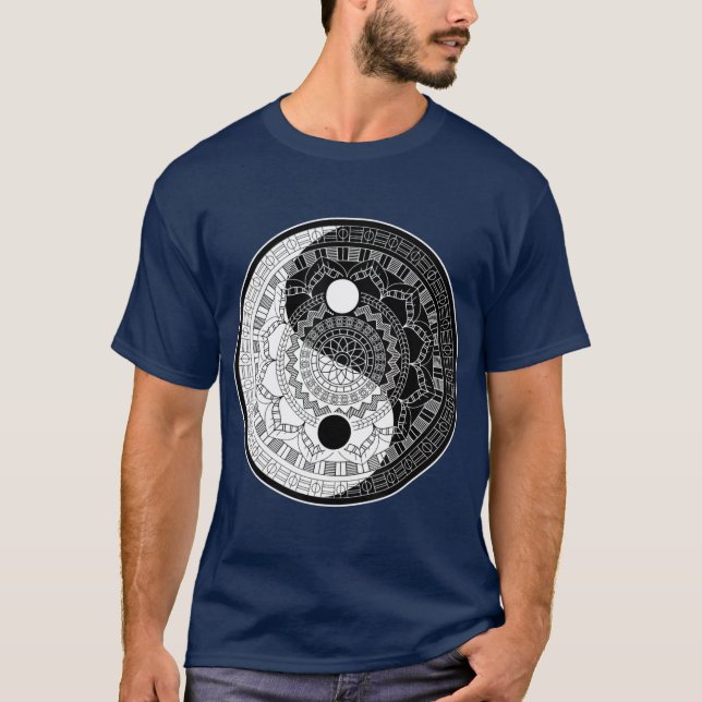 Yin Yang Mandala Sacred Geometry T-Shirt (Front)