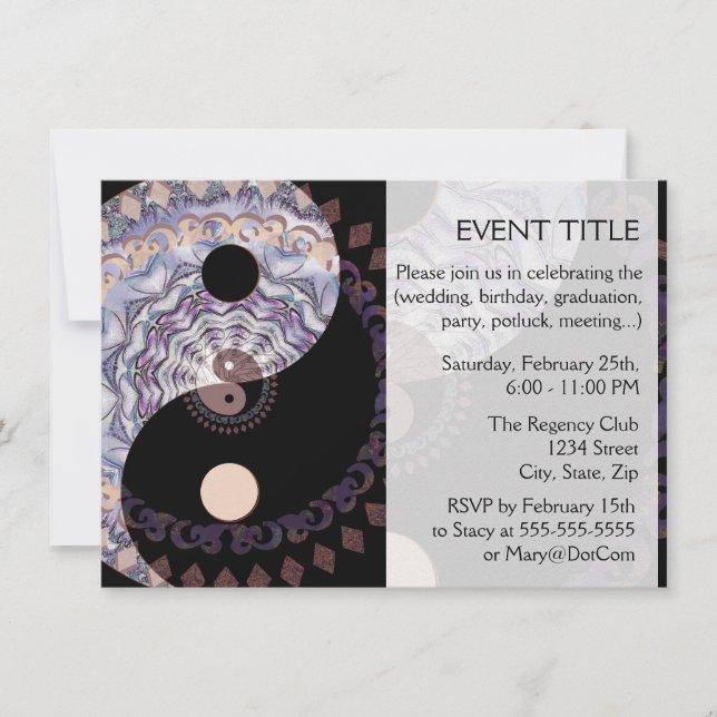 Yin Yang Mandala Symbol Invitation (Front)