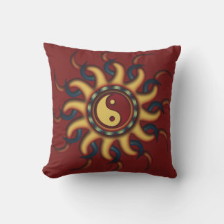Yin Yang Maroon Design Cushion