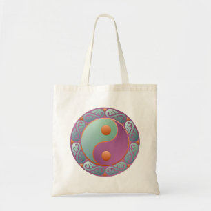 Yin Yang Medallion Violet Turquoise Tote Bag