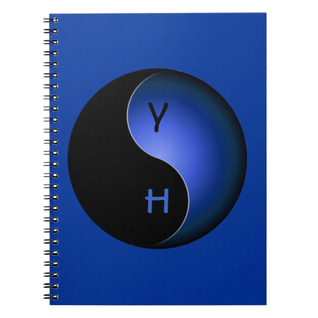 yin yang monogram - blue notebook (Front)