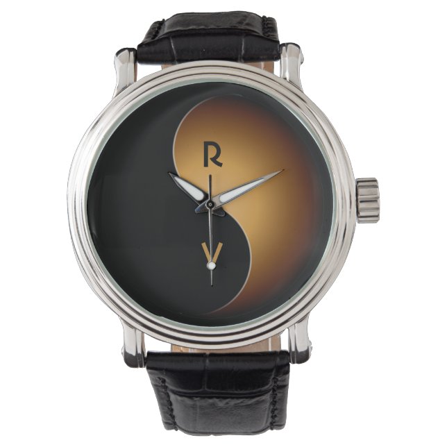 yin yang monogram - toffee watch (Front)