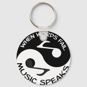 Yin yang music key ring