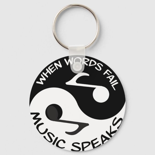 Yin yang music key ring (Front)