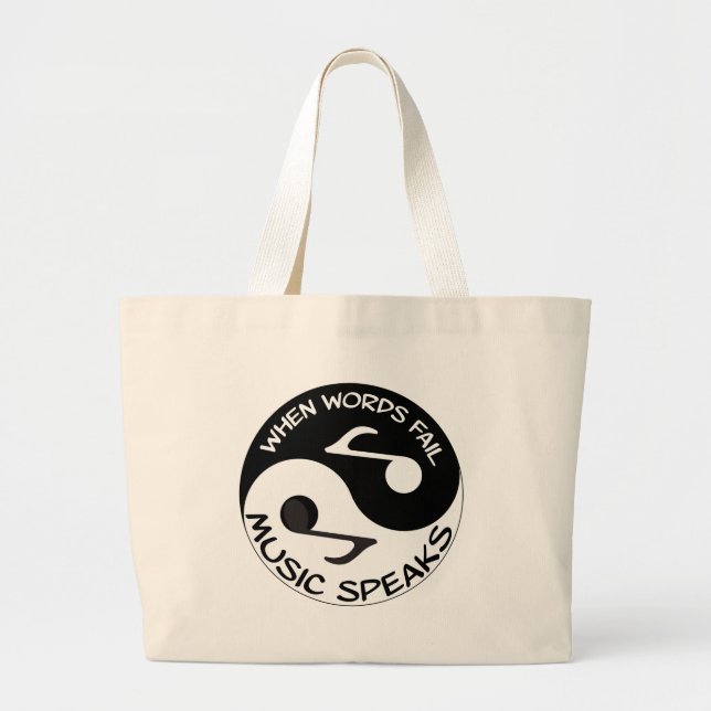 Yin yang music large tote bag (Front)