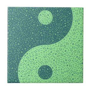 Yin Yang Music Notes Ceramic Tile