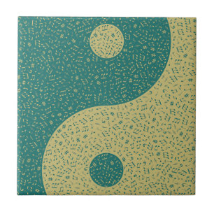 Yin Yang Music Notes Ceramic Tile