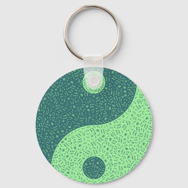Yin Yang Music Notes Key Ring (Front)