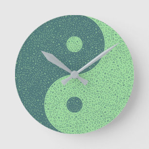 Yin Yang Music Notes Round Clock