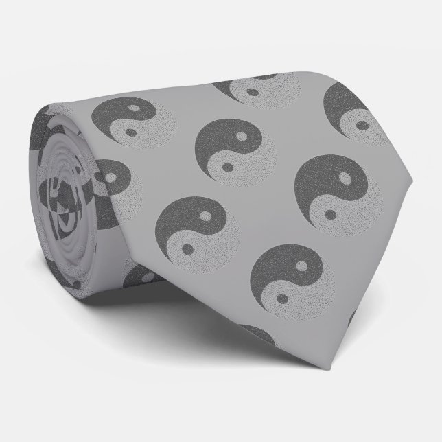 Yin Yang Music Notes Tie (Rolled)