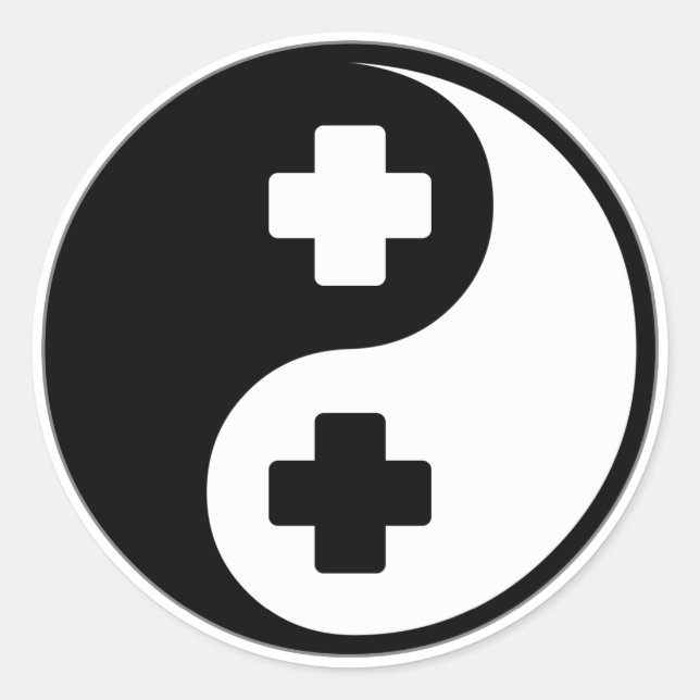 Yin Yang Nursing Classic Round Sticker (Front)