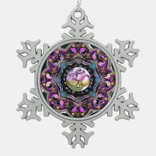 Yin-Yang OM Moon Mandala Christmas Ornament
