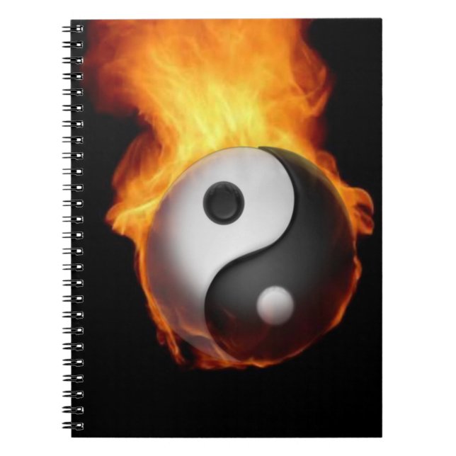 Yin Yang on Fire Notebook (Front)