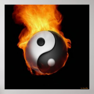 Yin Yang on Fire Poster