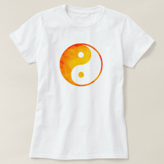 Yin Yang Orange and Yellow Watercolor Chinese T-Shirt
