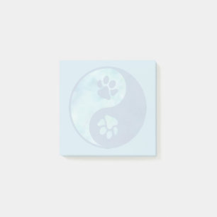 Yin Yang Paw Blue Post-it Notes