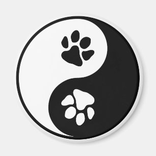 Yin Yang Paw (Custom Colours) Magnet