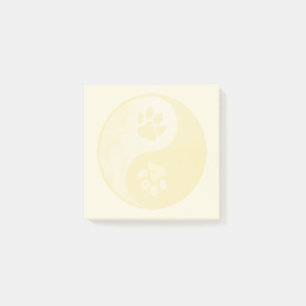 Yin Yang Paw Gold Post-it Notes