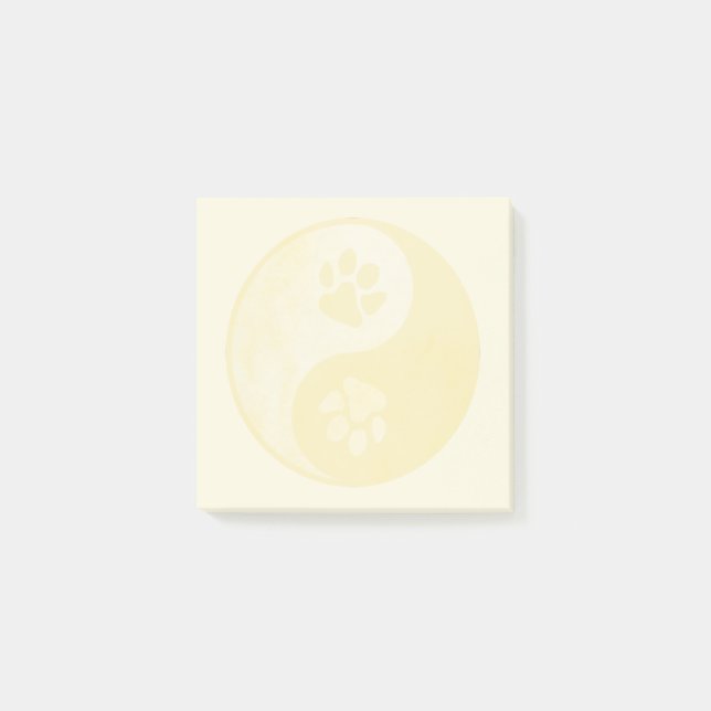 Yin Yang Paw Gold Post-it Notes (Front)