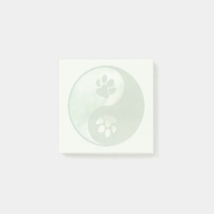 Yin Yang Paw Green Post-it Notes
