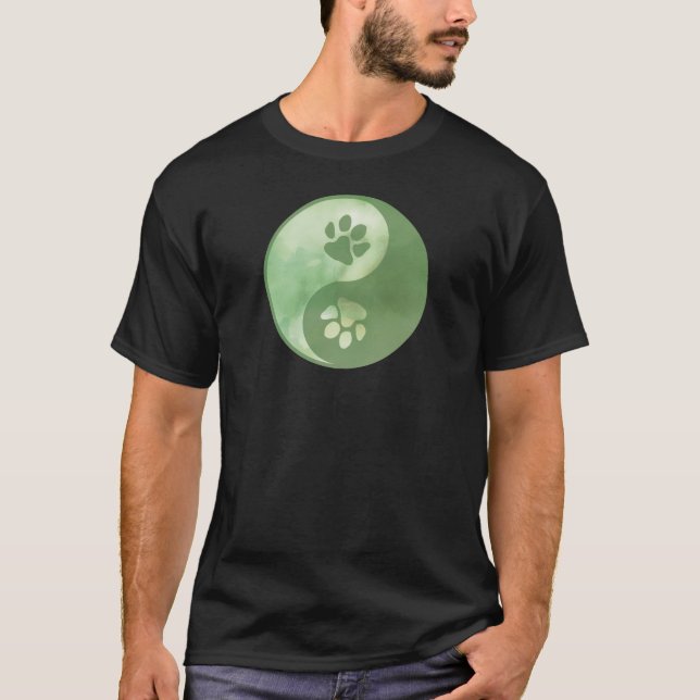 Yin Yang Paw Green T-Shirt (Front)