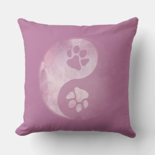 Yin Yang Paw Pink Cushion