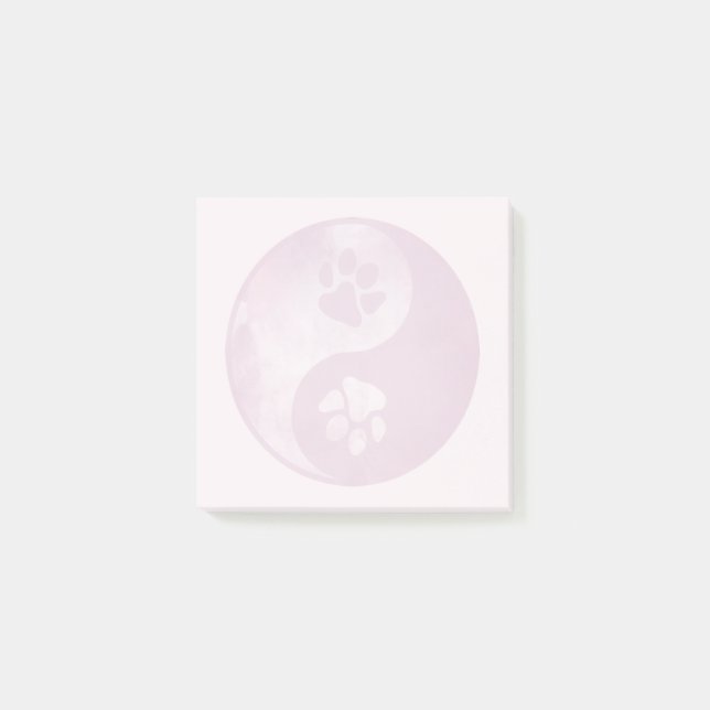 Yin Yang Paw Pink Post-it Notes (Front)