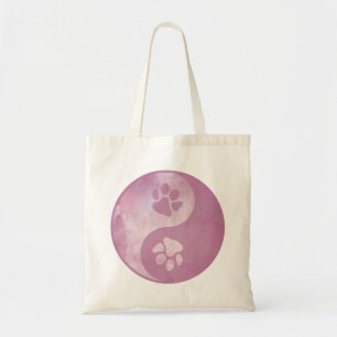 Yin Yang Paw Pink Tote Bag