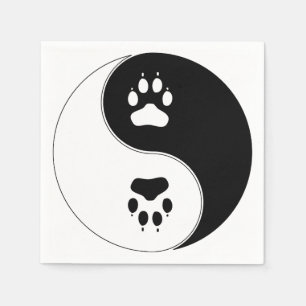 Yin Yang Paw Print Napkin