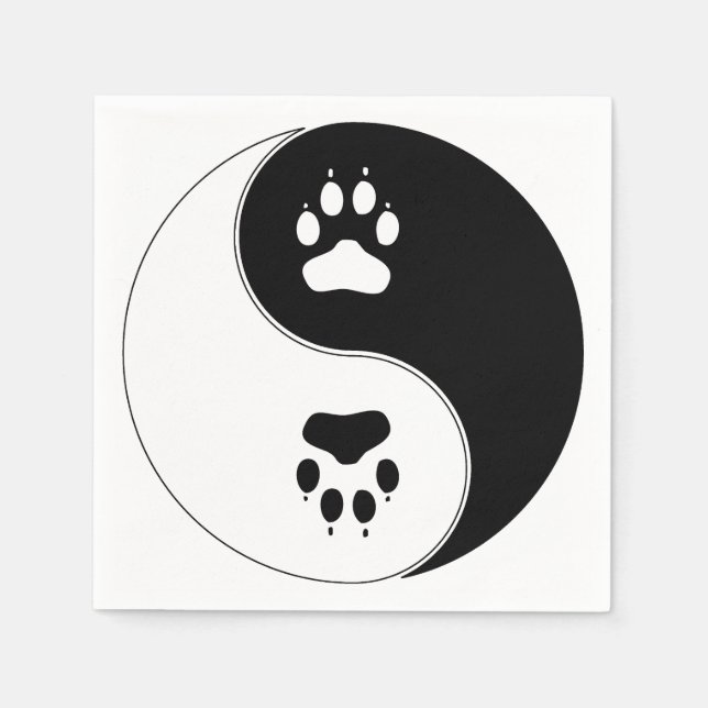 Yin Yang Paw Print Napkin (Front)