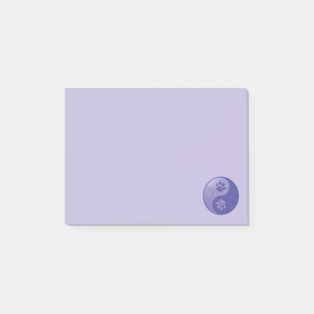 Yin Yang Paw Purple Post-it Notes (Front)