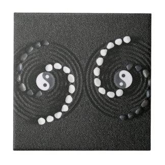 Yin Yang Pebble Spiral” Ceramic Tile